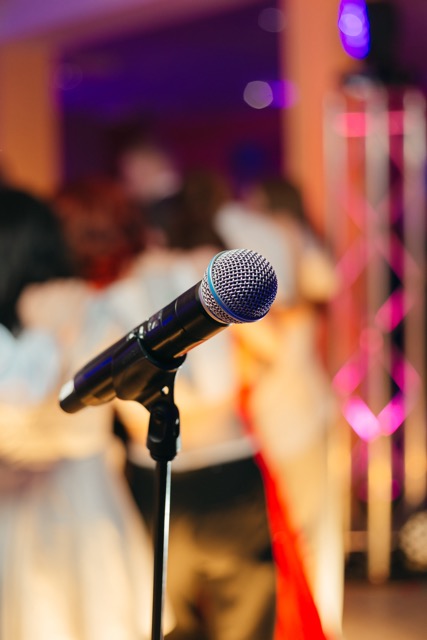 The microphone on stage before the artist performance.